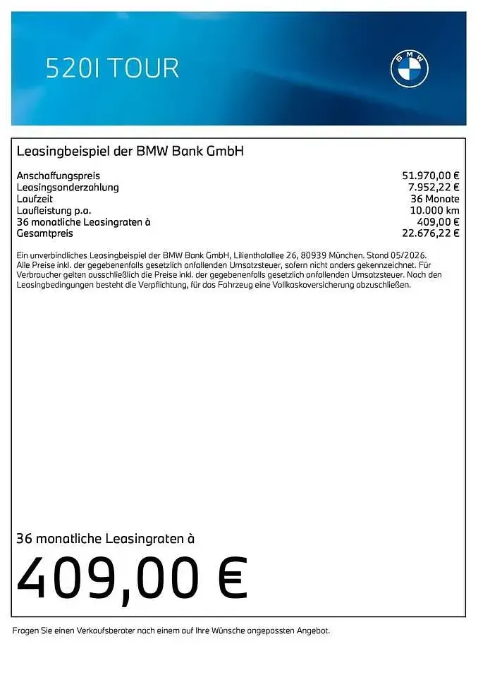 Gebraucht BMW 520 M Sport 190 PS (139 kW) 2025 M carbonschwarz Kombi