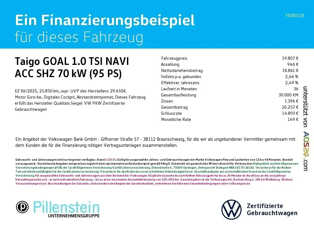 Gebraucht VW Taigo Goal 95 PS (69 kW) 2025 Schwarz SUV