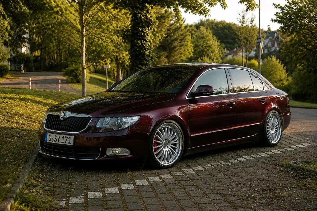 Używany Skoda Superb 160 KM (117 kW) 2009 Czerwony Sedan/Limuzyna