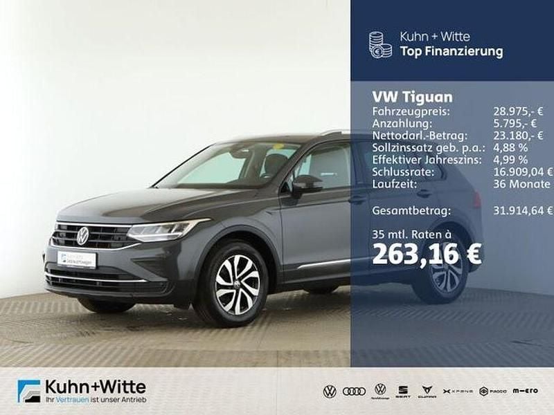 Delfingrau metallic Gebraucht 2022 VW Tiguan Active SUV | 28.975 € (Fairer Preis) - Bild 1/3