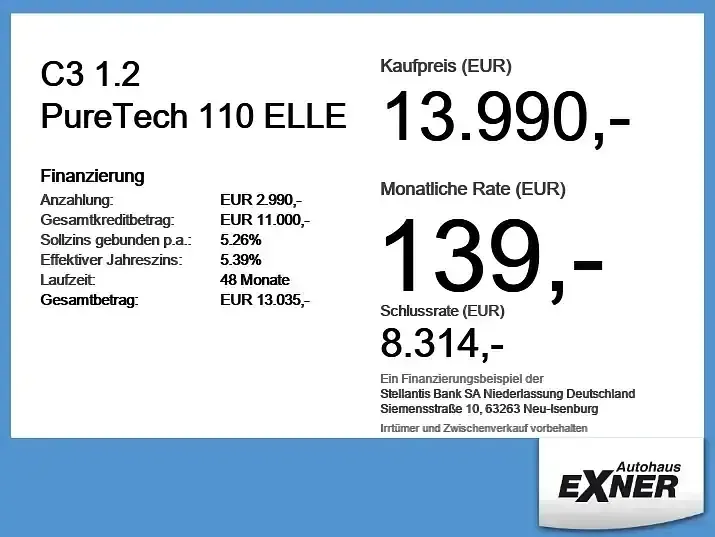 Gebraucht Citroën C3 PureTech 110 PS (80 kW) 2023 Salbe Kleinwagen