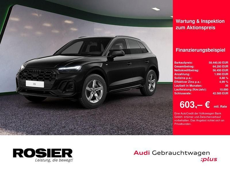 Schwarz / mythosschwarz (metallic) Gebraucht 2024 Audi Q5 S-Line SUV | 58.440 € (Teuer) - Bild 1/4