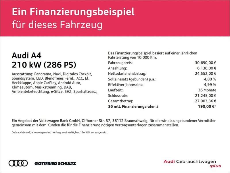 Gebraucht Audi A4 Advanced 286 PS (210 kW) 2023 Silber Kombi