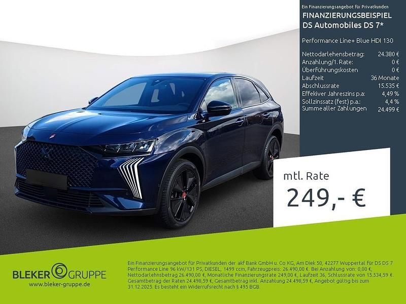 Blau/metallic klarlack Gebraucht 2023 DS Automobiles DS7 Crossback Performance Line Plus SUV | 24.380 € - Bild 1/3