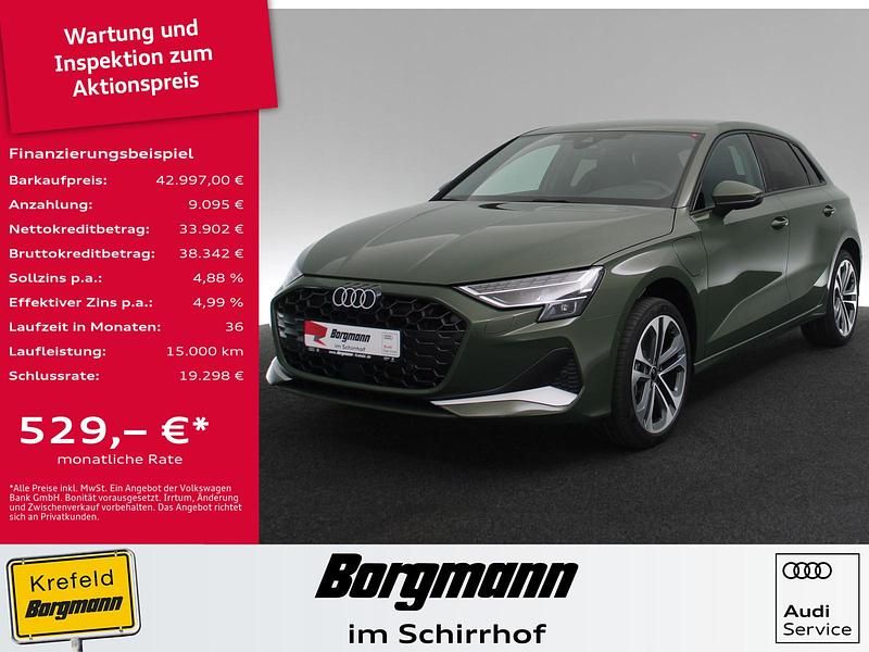 Grün / distriktgruen Gebraucht 2025 Audi A3 Sportback e-tron Advanced Kleinwagen | 42.997 € - Bild 1/2