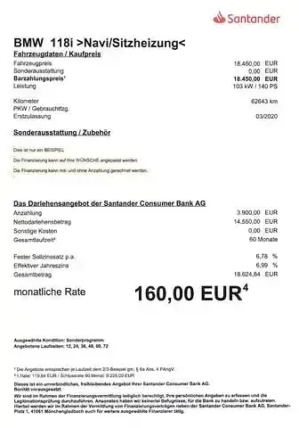 Gebraucht BMW 118 Advantage 140 PS (102 kW) 2020 Schwarz Kleinwagen