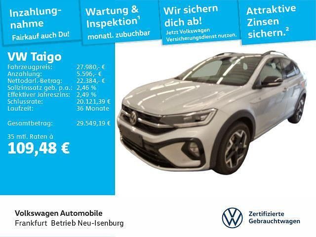 Reflexsilber metallic/schwarz Gebraucht 2025 VW Taigo R-line SUV | 27.980 € (Fairer Preis) - Bild 1/4