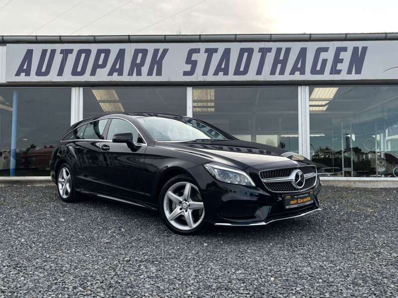 Obsidianschwarz metalliclack Gebraucht 2015 Mercedes CLS350 AMG Kombi | 21.990 € (Fairer Preis) - Bild 1/4