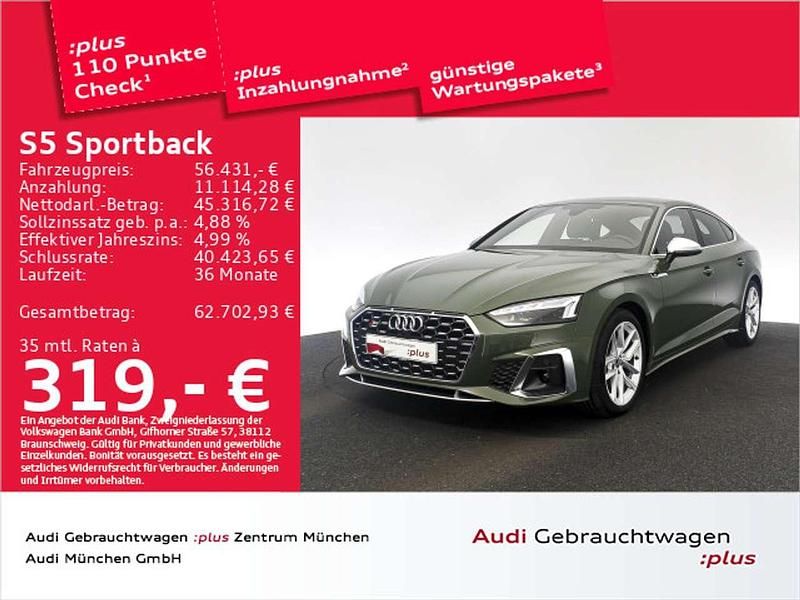 Distriktgrün metallic Gebraucht 2023 Audi S5 Limousine | 56.431 € (Fairer Preis) - Bild 1/2