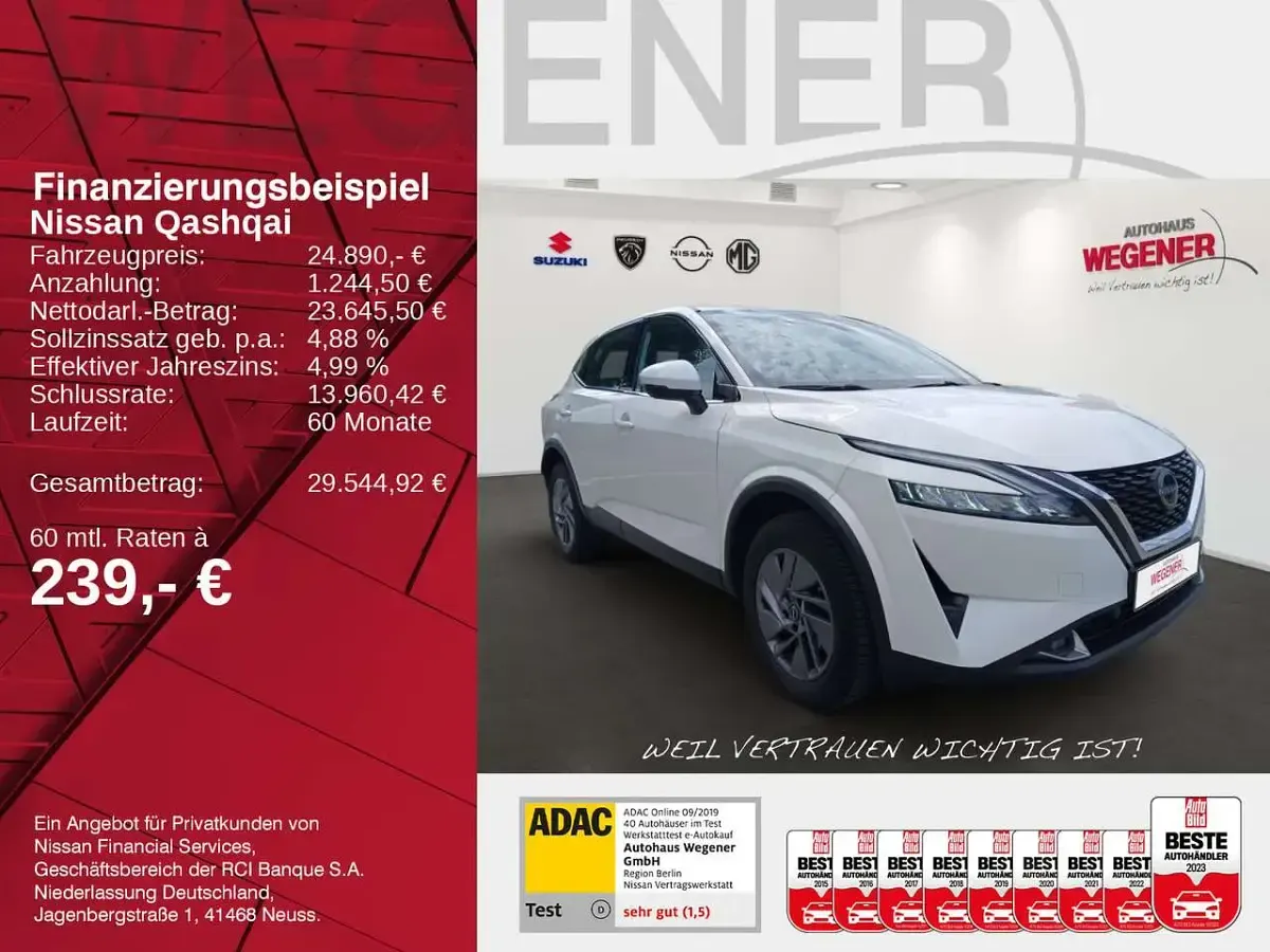 Gebraucht Nissan Qashqai Acenta 158 PS (116 kW) 2023 Solid white SUV