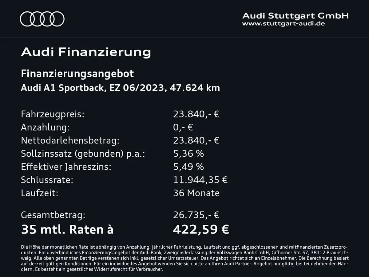 Gebraucht Audi A1 110 PS (80 kW) 2023 Mythosschwarz metallic SUV