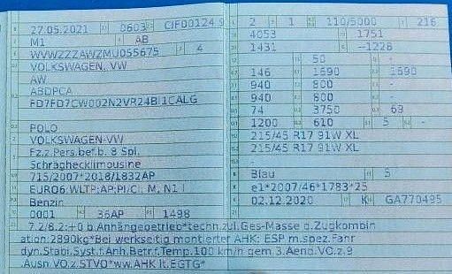 Gebraucht VW Polo Highline 150 PS (110 kW) 2021 Reef blue Limousine