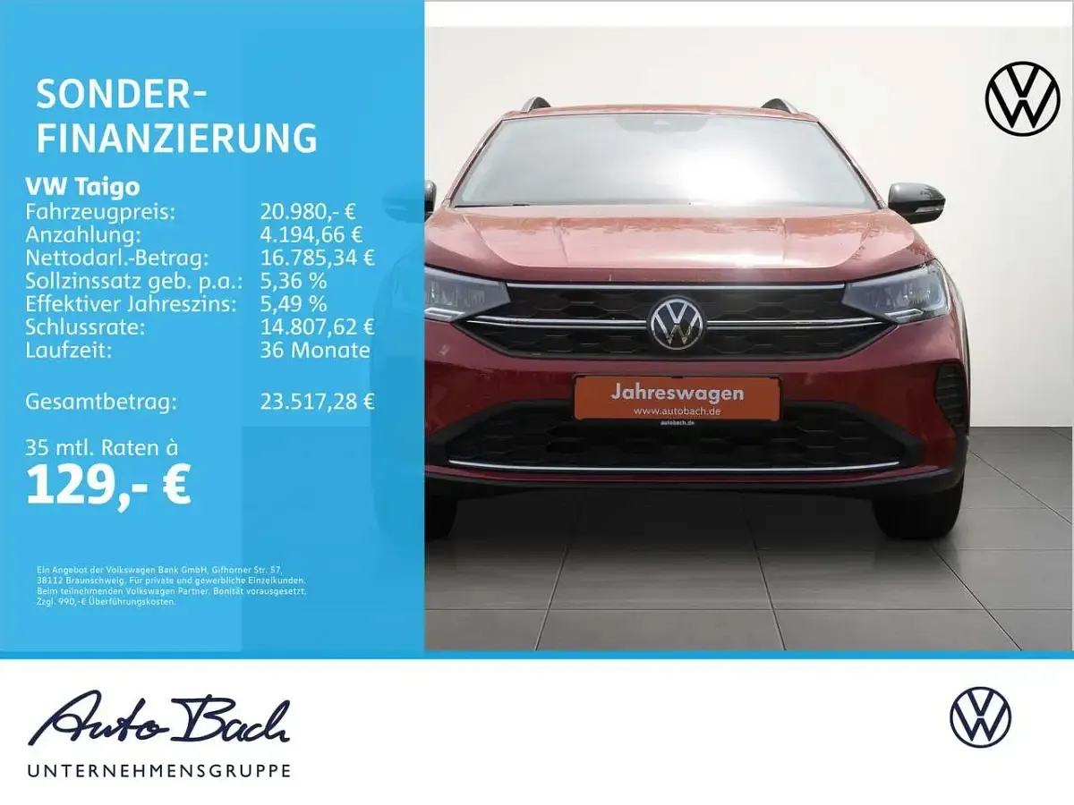 Gebraucht VW Taigo Goal 95 PS (69 kW) 2025 Rot SUV
