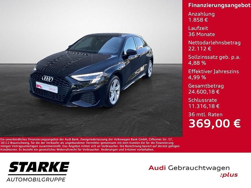 Mythosschwarz metallic Gebraucht 2021 Audi A3 Sportback e-tron S-Line Limousine | 23.970 € (Guter Preis) - Bild 1/4