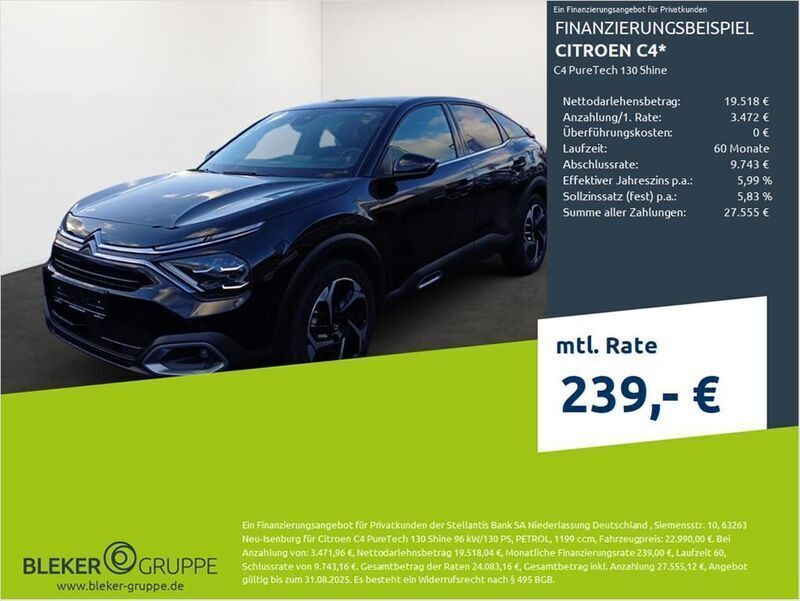 Schwarz Gebraucht 2024 Citroën C4 PureTech Limousine | 22.990 € (Teuer) - Bild 1/3
