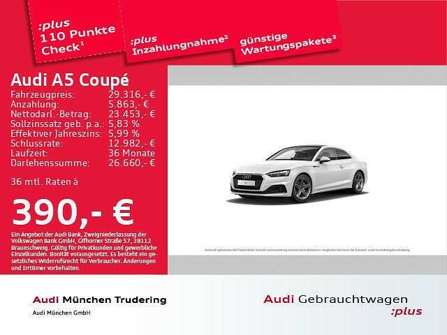 Gebraucht Audi A5 Basis 150 PS (110 kW) 2021 Ibisweiß Coupé