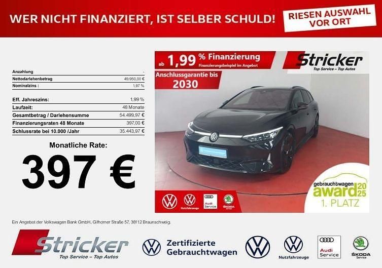 Grenadillschwarz metallic Gebraucht 2025 VW ID.7 GTX Kombi | 49.949 € - Bild 1/4