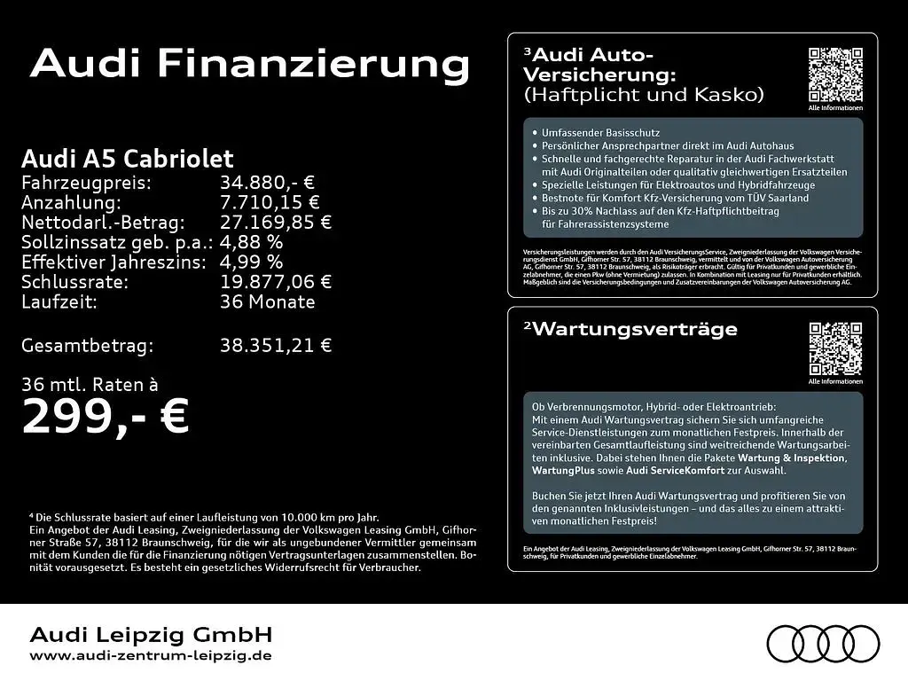 Gebraucht Audi A5 Cabriolet Ambiente 150 PS (110 kW) 2023 Arkonaweiß Cabrio