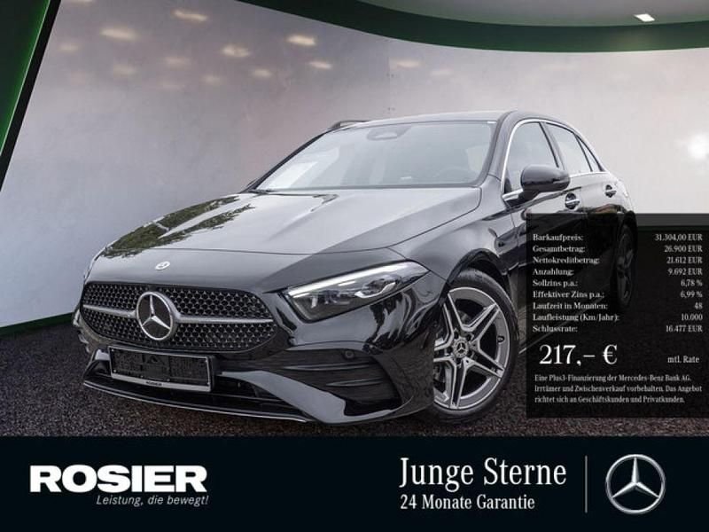 Schwarz / nachtschwarz Gebraucht 2024 Mercedes A200 Advanced Plus Limousine | 31.304 € (Guter Preis) - Bild 1/4