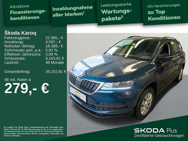 Blau Gebraucht 2022 Skoda Karoq Style SUV | 22.985 € (Fairer Preis) - Bild 1/4