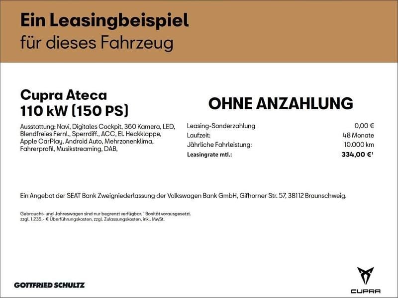 Neu Cupra Ateca 190 PS (139 kW) 2026 Weiss SUV