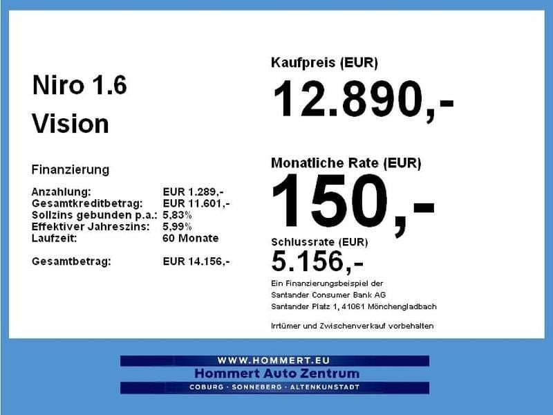 Gebraucht Kia Niro Vision 141 PS (103 kW) 2017 Ozean blau (metallic) SUV