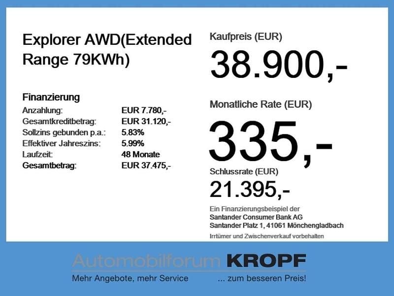 Second-hand Ford Explorer Extended Range 250 kW (340 CP) 2025 Alb SUV
