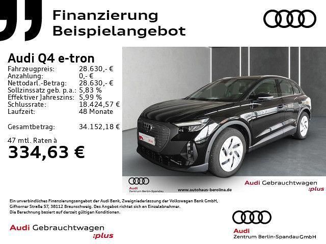 Mythosschwarz metallic Gebraucht 2022 Audi Q4 e-tron Comfort SUV | 28.630 € (Fairer Preis) - Bild 1/4