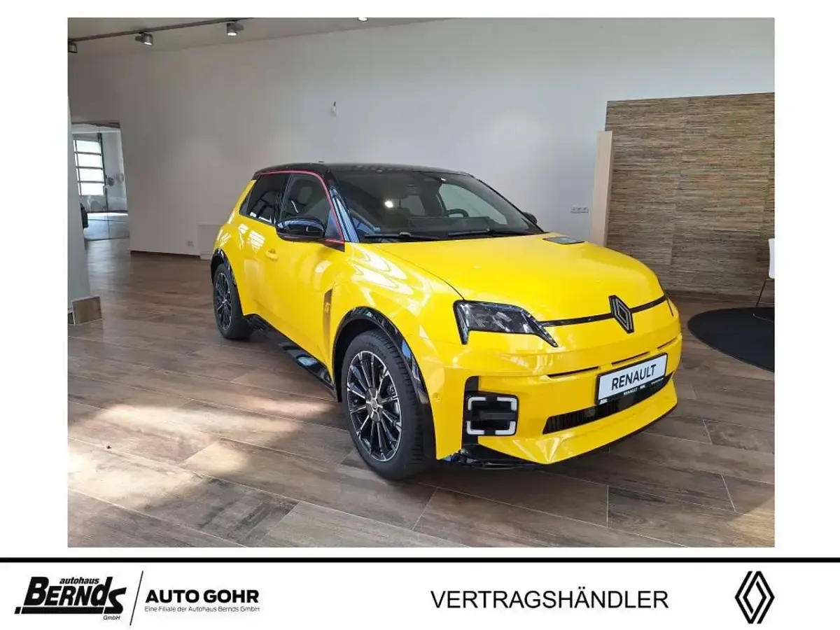 Neu Renault 5 E-Tech Iconic 110 kW (150 PS) 2026 Pop yellow! metallic, dach bla Kleinwagen