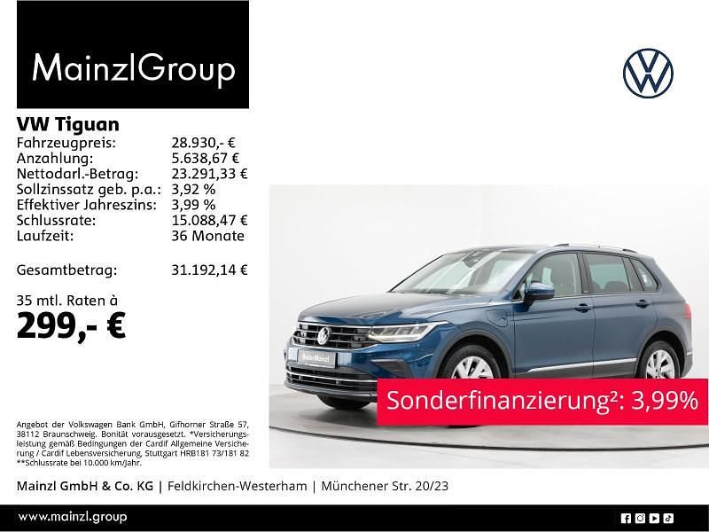 Blau Gebraucht 2022 VW Tiguan Active SUV | 27.690 € (Fairer Preis) - Bild 1/3