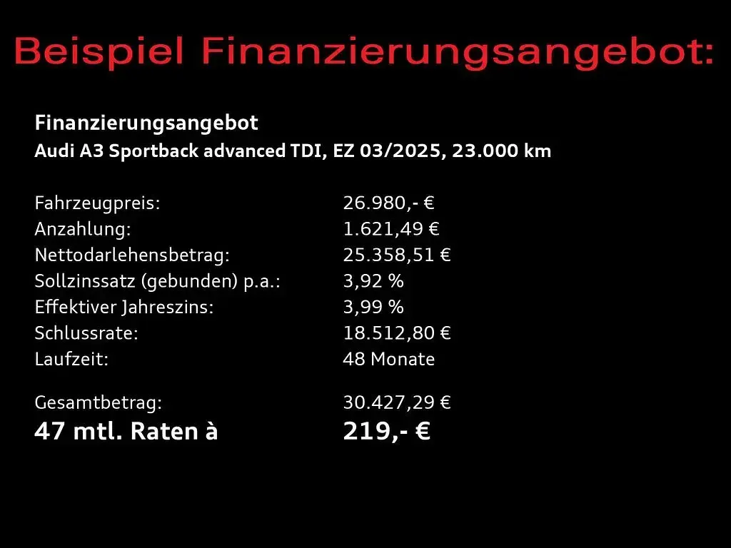 Gebraucht Audi A3 Advanced Plus 150 PS (110 kW) 2025 Gletscherweiß metallic Limousine