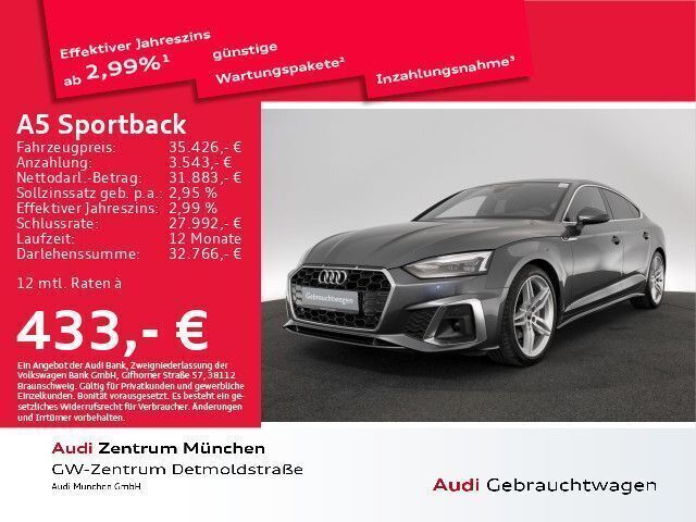 Daytonagrau perleffekt Gebraucht 2021 Audi A5 Sportback Ambiente Kleinwagen | 35.985 € (Etwas zu teuer) - Bild 1/2