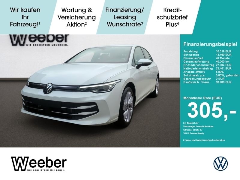 Weiß Gebraucht 2022 VW Golf VIII Style Kleinwagen | 33.980 € - Bild 1/4