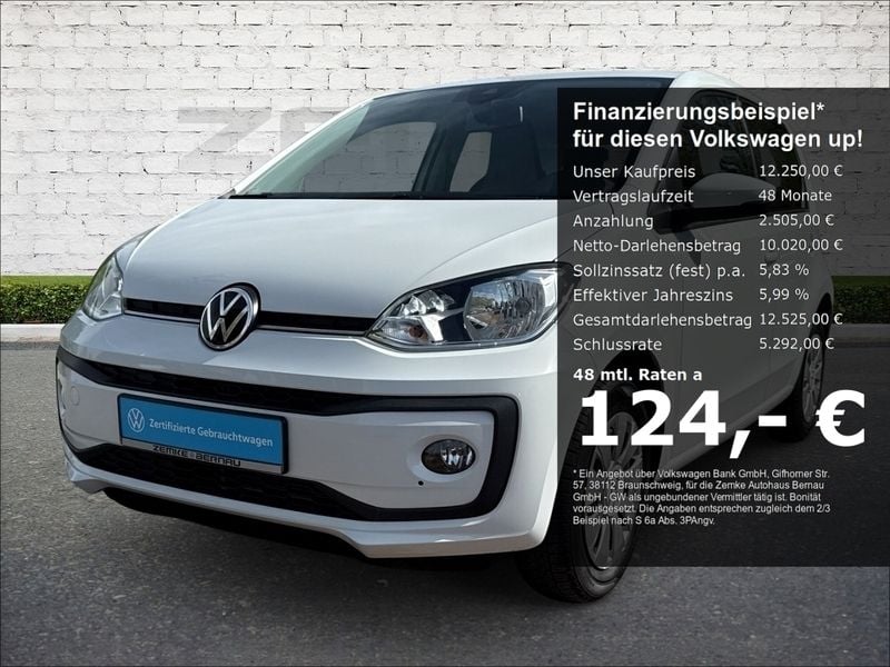 Weiss Gebraucht 2021 VW up! S Kleinwagen | 12.250 € (Fairer Preis) - Bild 1/4