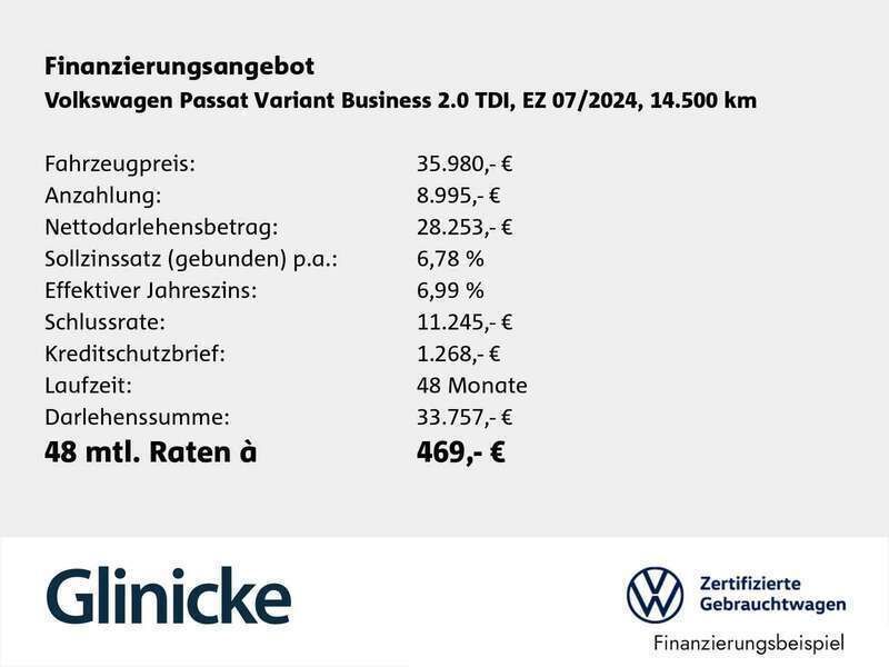 Gebraucht VW Passat Business 150 PS (110 kW) 2024 Grau Kombi