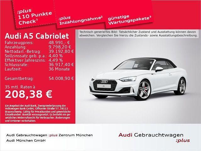 Weiß Gebraucht 2024 Audi A5 Cabriolet Advanced Cabrio | 48.991 € (Guter Preis) - Bild 1/2