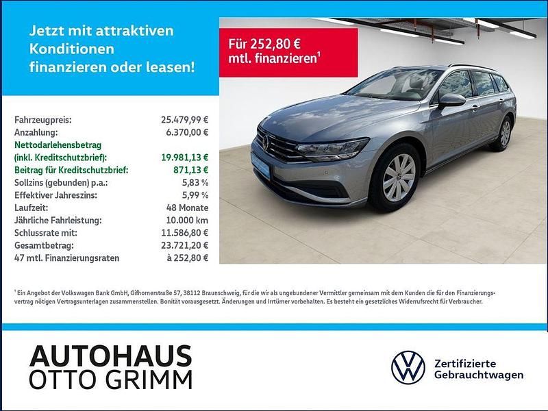 Pyritsilber metallic (metallic) Gebraucht 2022 VW Passat Conceptline Kombi | 25.480 € (Fairer Preis) - Bild 1/4