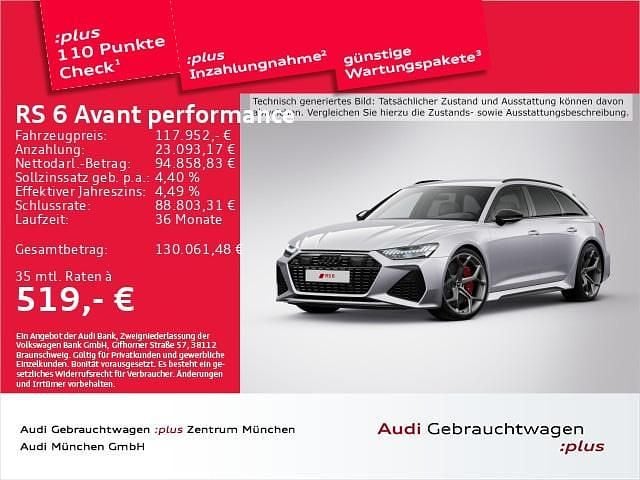 Florettsilber metallic Gebraucht 2025 Audi RS6 Performance Kombi | 117.952 € (Fairer Preis) - Bild 1/2
