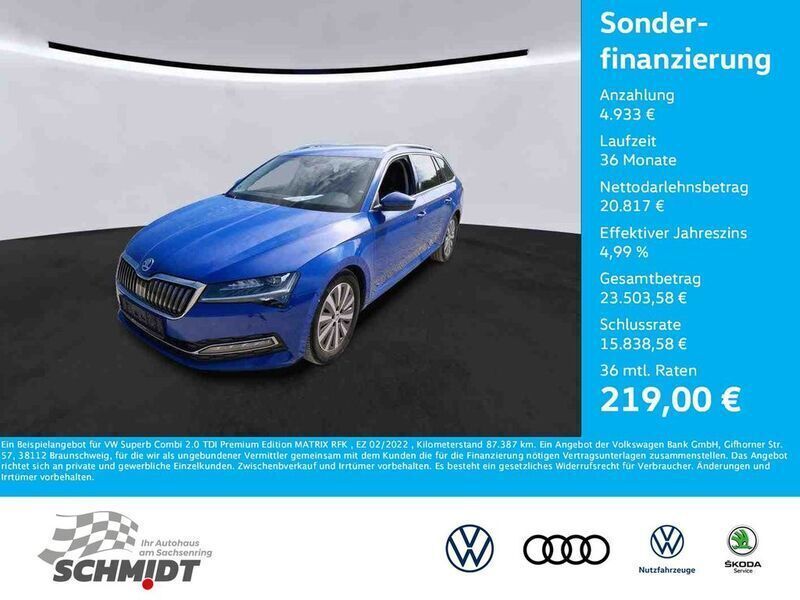 Blau Gebraucht 2022 Skoda Superb Premium Edition Kombi | 25.750 € (Guter Preis) - Bild 1/4