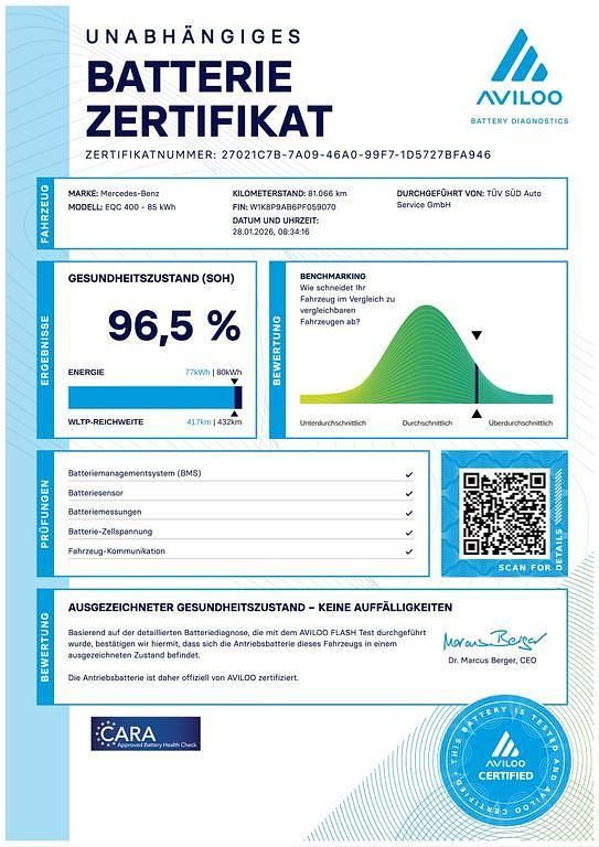 Gebraucht Mercedes EQC400 300 kW (408 PS) 2022 Polarweiss  unilack SUV
