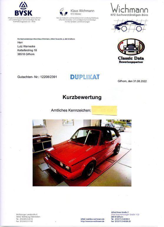 Rot Gebraucht 1991 VW Golf Cabriolet Cabrio | 8.900 € - Bild 1/4