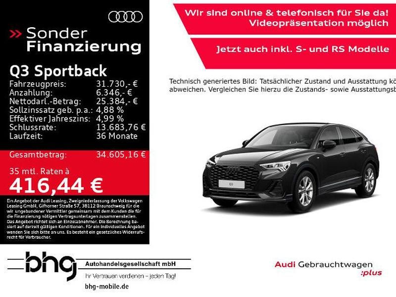 Mythosschwarz metallic Gebraucht 2022 Audi Q3 S-Line SUV | 25.960 € (Superpreis) - Bild 1/4
