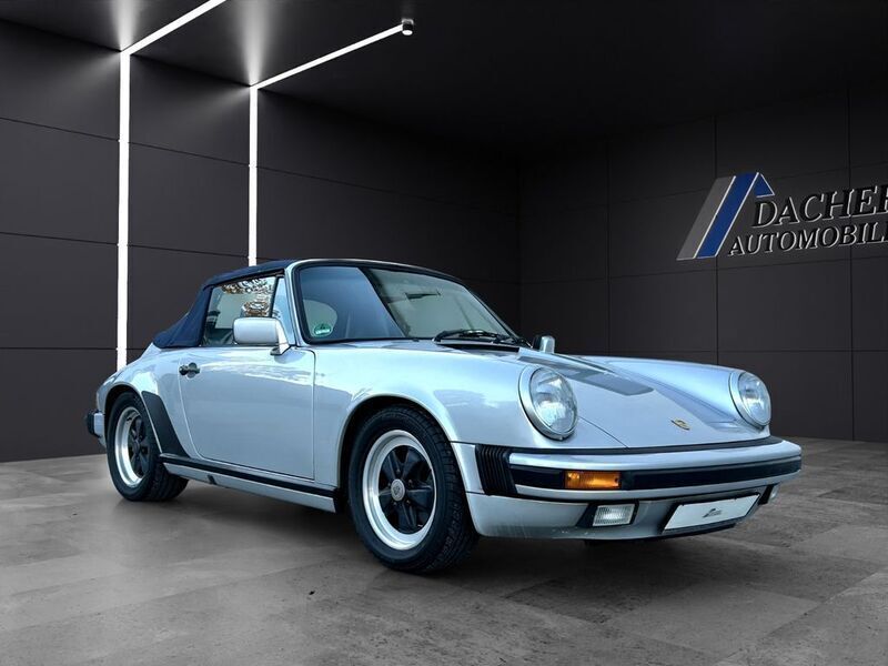 Silber metallic Gebraucht 1988 Porsche 911 Carrera Cabriolet Cabrio | 59.750 € - Bild 1/4