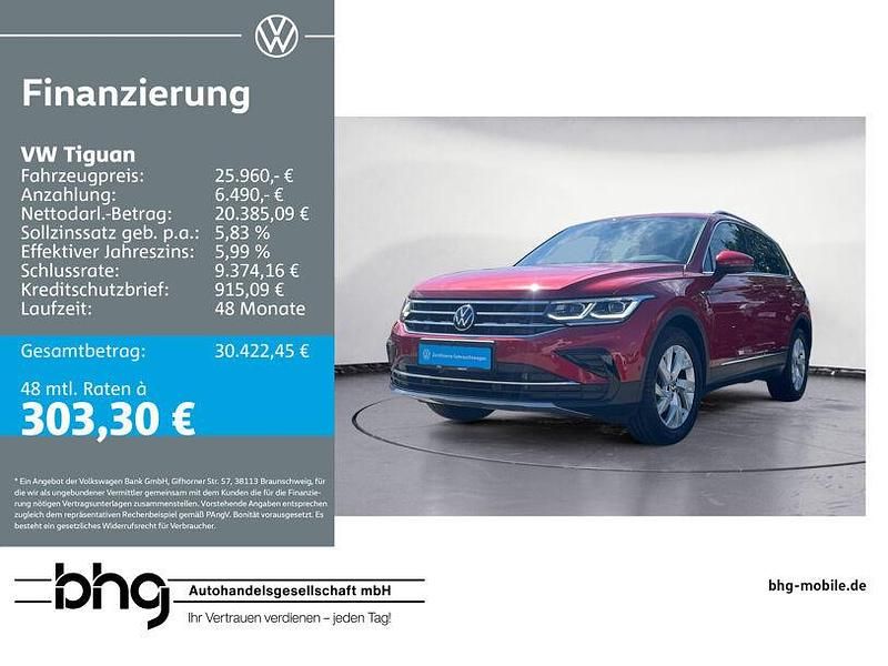 Rot Gebraucht 2021 VW Tiguan Elegance SUV | 25.960 € (Fairer Preis) - Bild 1/4