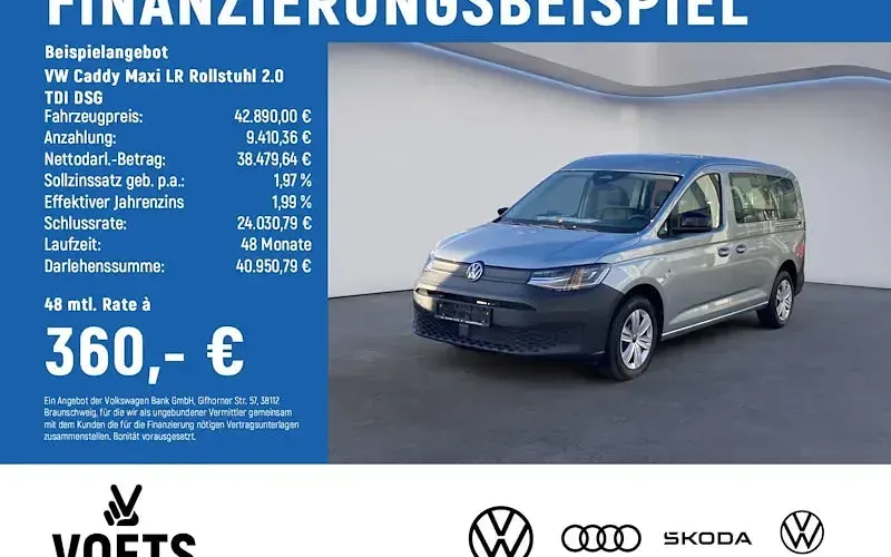 Neu VW Caddy Maxi 122 PS (89 kW) 2025 Silber Van / Kleinbus