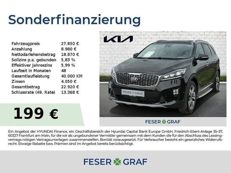Aurora black pearl Gebraucht 2020 Kia Sorento GT-Line SUV | 27.750 € (Fairer Preis) - Bild 1/4