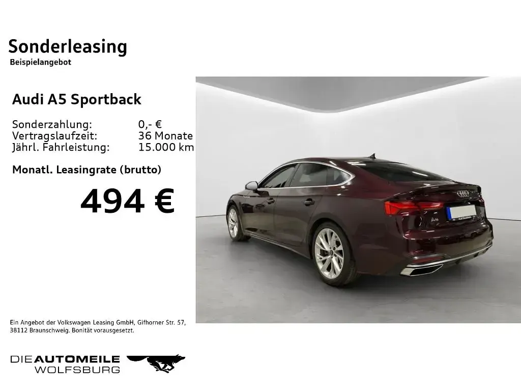 Gebraucht Audi A5 Sportback Advanced 265 PS (194 kW) 2023 Individuallackierungen audi exclusive Kleinwagen