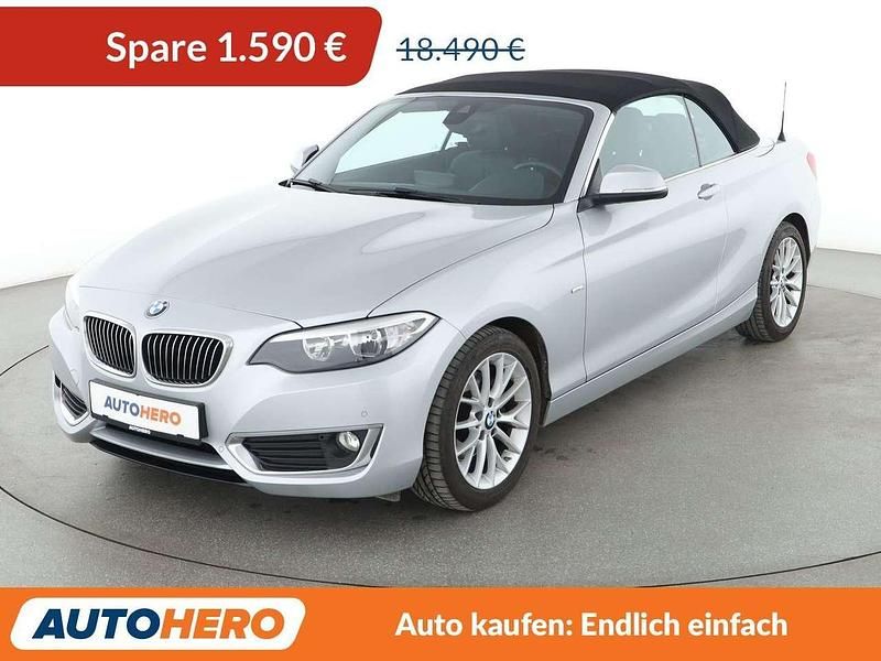 Glaciersilber Gebraucht 2015 BMW 220 Luxury Line Cabrio | 16.900 € (Fairer Preis) - Bild 1/3