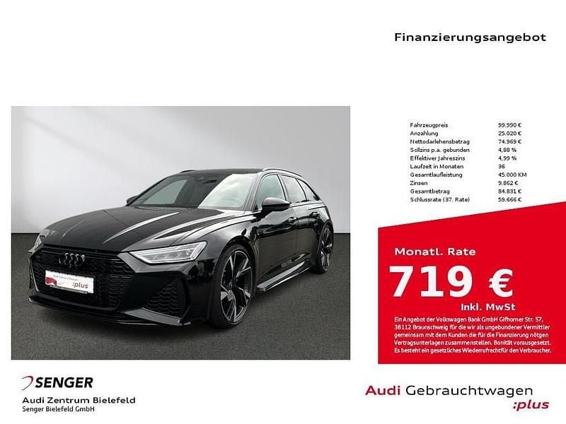 Mythosschwarz metallic Gebraucht 2023 Audi RS6 Performance Kombi | 99.990 € (Superpreis) - Bild 1/4