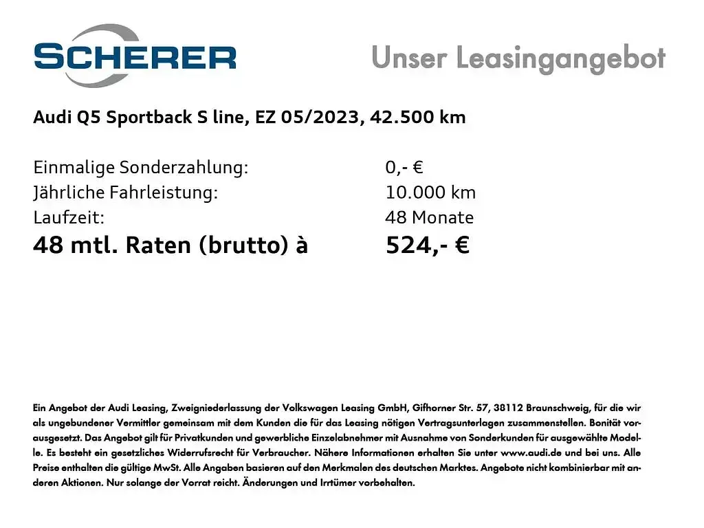 Gebraucht Audi Q5 Sportback S-Line 299 PS (219 kW) 2023 Daytonagrau perleffekt (metallic) SUV